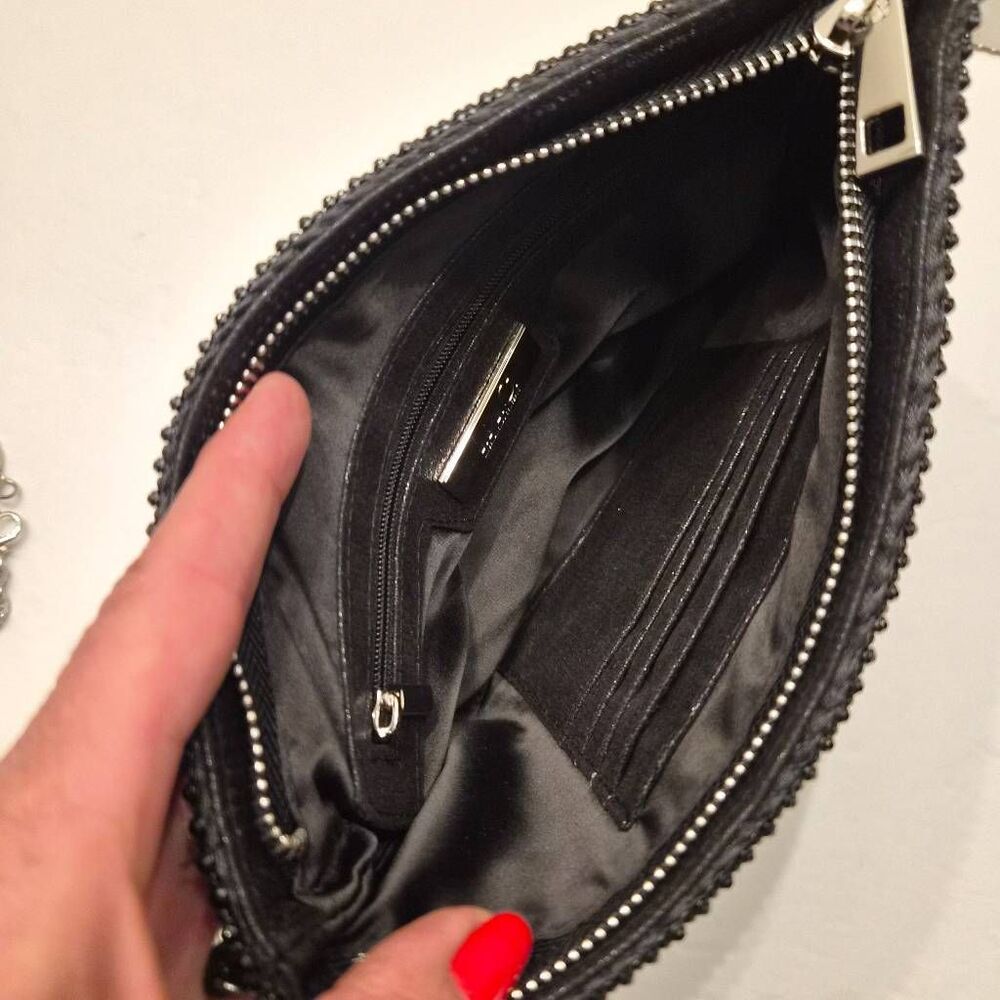 NWOT Black INC Molyy Sequin Bangle Clutch Party Pouch Bag Evening Purse Sexy - Picture 4 of 10